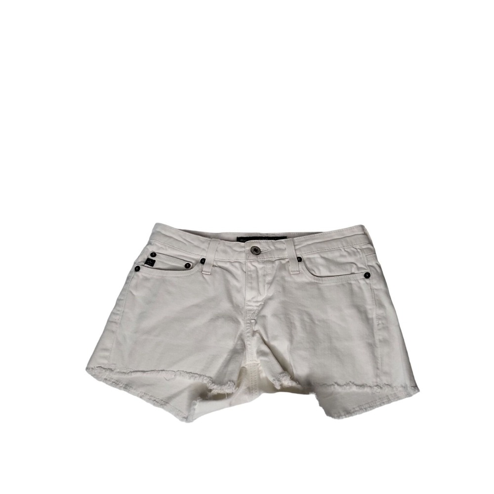 Big‎ Star Alex Cut Off Jean Shorts Womens 26 White Mid Rise Western Denim Frayed
